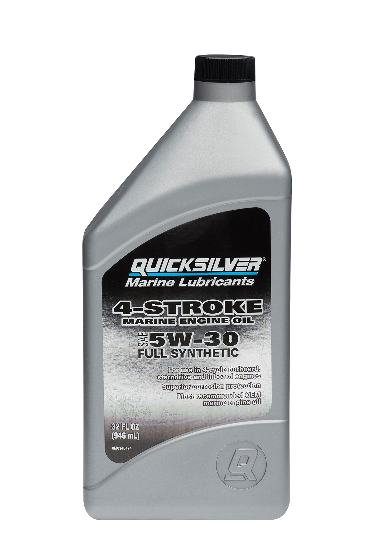 8M0180930 Моторное масло синтетическое 5W30 QUICKSILVER Full Synthetic для ПЛМ, 1л